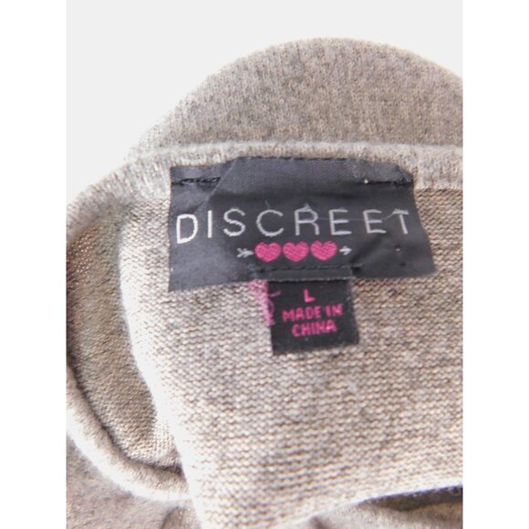 Discreet Dress Womens Large Gray Ruched Side Drawstring 3/4 Sleeve KL5081N - Picture 13 of 14